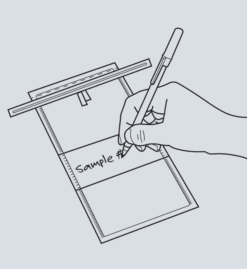 Label your sample if using a write on bag